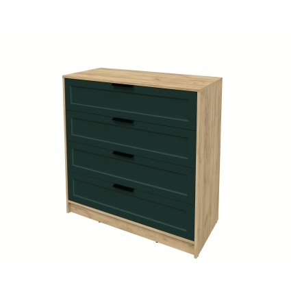 Kомод Тренд КТ-К100 (Дуб золотой ЛДСП/ Изумруд ЛМДФ) Ш1000 В1020 Г451